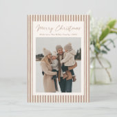Minimalist Stripe Family Christmas Photo シーズンカード (スタンド正面)
