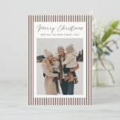 Minimalist Stripe Family Christmas Photo シーズンカード (スタンド正面)