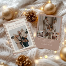 Minimalist Stripe Family Christmas Photo