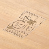 Minimalist Style Flower Notes Baby Shower アクリル招待状 (レイダウン)