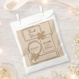 Minimalist Style Flower Notes Baby Shower フェイバーバッグ