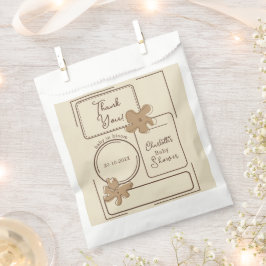 Minimalist Style Flower Notes Baby Shower フェイバーバッグ