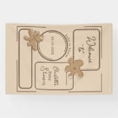 Minimalist Style Flower Notes Baby Shower 横断幕 (横)