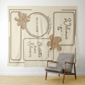 Minimalist Style Flower Notes Baby Shower Backdrop タペストリー (インサイチュ(横))