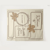 Minimalist Style Flower Notes Baby Shower Backdrop タペストリー (正面(横))