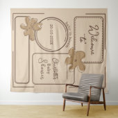 Minimalist Style Flower Notes Baby Shower Backdrop タペストリー (インサイチュ(横))