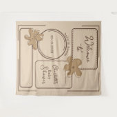 Minimalist Style Flower Notes Baby Shower Backdrop タペストリー (正面(横))
