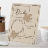 Minimalist Style Flower Notes Baby Shower Drinks 台座サイン (インサイチュ)