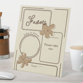 Minimalist Style Flower Notes Baby Shower Favors 台座サイン