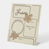 Minimalist Style Flower Notes Baby Shower Favors 台座サイン (正面)