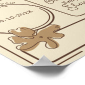 Minimalist Style Flower Notes Baby Shower Welcome ポスター (角)