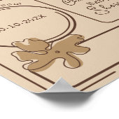 Minimalist Style Flower Notes Baby Shower Welcome ポスター (角)