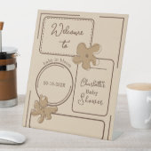 Minimalist Style Flower Notes Baby Shower Welcome 台座サイン (インサイチュ)