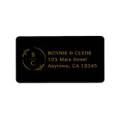 Minimalist Stylish Black Mailing Label Design ラベル (正面)