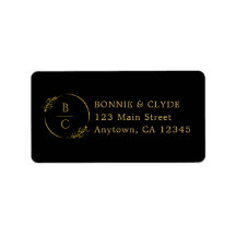 Minimalist Stylish Black Mailing Label Design