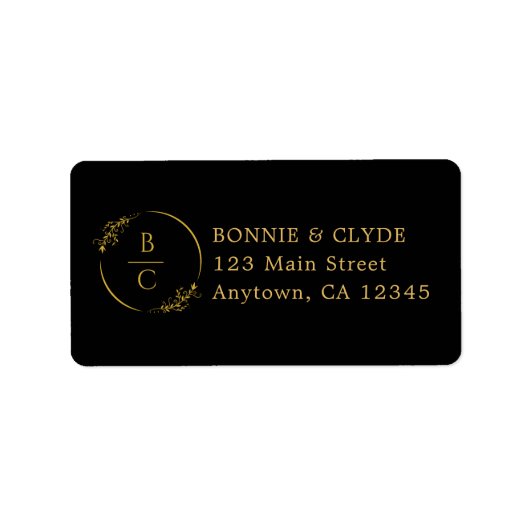 Minimalist Stylish Black Mailing Label Design ラベル (正面)