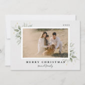 Minimalist Stylish Family Photo Christmas シーズンカード (正面)