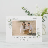 Minimalist Stylish Family Photo Christmas シーズンカード (スタンド正面)