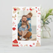 Minimalist Stylish Family Photo Christmas Card シーズンカード (スタンド正面)