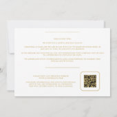 Minimalist Stylish Gold & Blue Snowflake Photo セーブザデート (裏面)