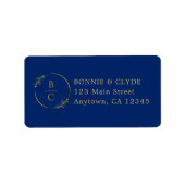 Minimalist Stylish Navy Mailing Label Design ラベル (正面)