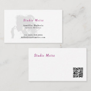 Minimalist Subtle Luxury Salon QR Code 名刺