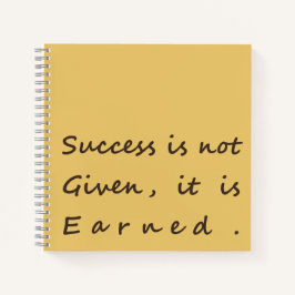 Minimalist Success Quote "Success Is Not Given"  ノートブック