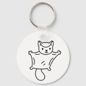 Minimalist Sugar Glider Line Art キーホルダー (正面)
