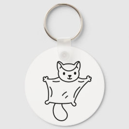 Minimalist Sugar Glider Line Art キーホルダー