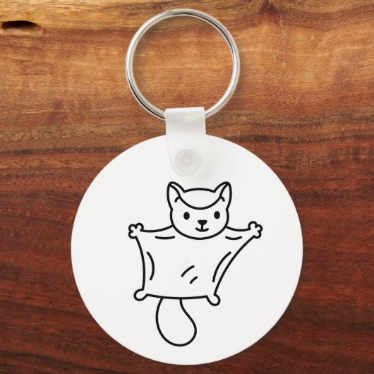 Minimalist Sugar Glider Line Art キーホルダー (裏面)