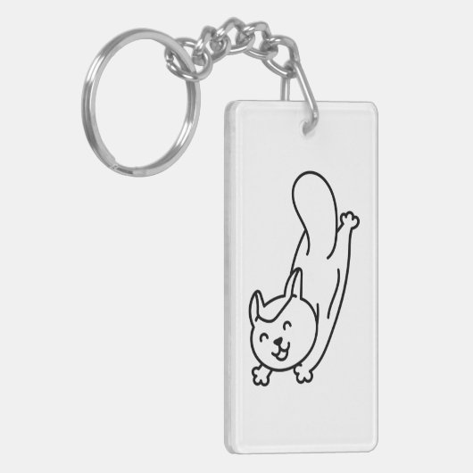 Minimalist Sugar Glider Line Art キーホルダー (正面左)