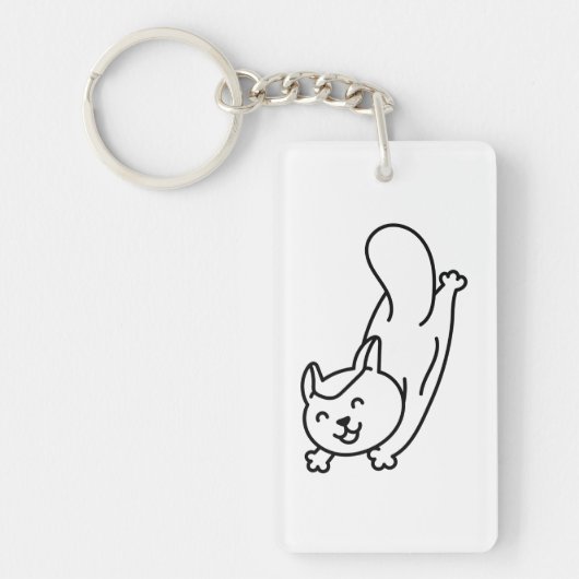 Minimalist Sugar Glider Line Art キーホルダー (正面)