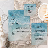 Minimalist Summer Beach Destination Wedding 招待状