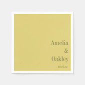 Minimalist Summer Yellow Elegant Wedding Custom スタンダードカクテルナプキン (正面)