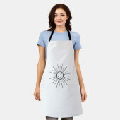 Minimalist Sun Kitchen Apron - Modern Sunshine Coo エプロン (着用した状態)