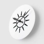 Minimalist Sun Symbol Throw Pillow ラウンド壁時計 (傾斜)