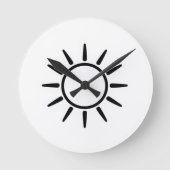Minimalist Sun Symbol Throw Pillow ラウンド壁時計 (正面)