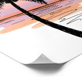 Minimalist Sunset Beach Poster – Palm Tree Ocean ポスター (角)