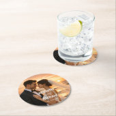 Minimalist Sunset Beach Romantic Wedding Vows  ラウンドペーパーコースター (インサイチュ)