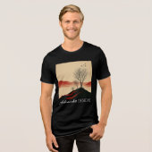 Minimalist Sunset Landscape Tree Silhouette トライブレンドＴシャツ (正面全面)