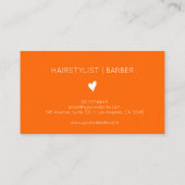 Minimalist Sunset Orange White Heart Barber Name 名刺 (裏面)