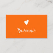 Minimalist Sunset Orange White Heart Barber Name 名刺 (正面)