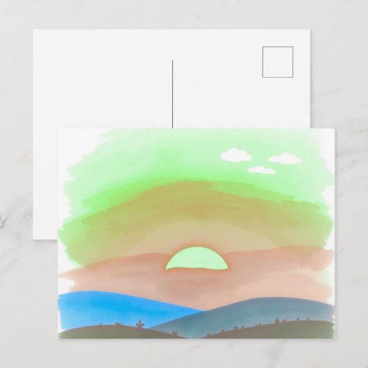 Minimalist Sunset Postcard  ポストカード (正面/裏面)