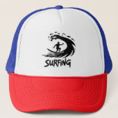 Minimalist Surfer Silhouette Wave Hat キャップ (正面)