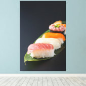 Minimalist Sushi Elegance - Japanese Canvas Art キャンバスプリント (インサイチュ (ウッドフロア))