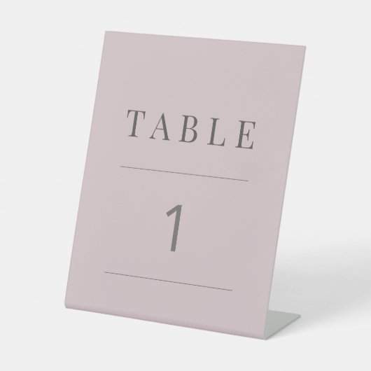 Minimalist Table Number Dusky Rose 台座サイン (正面)