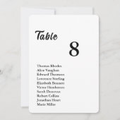 Minimalist Table Number & Integrated Guest List  招待状 (正面)