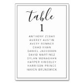 Minimalist Table Number Seating Chart Wedding Card テーブルナンバー (正面)