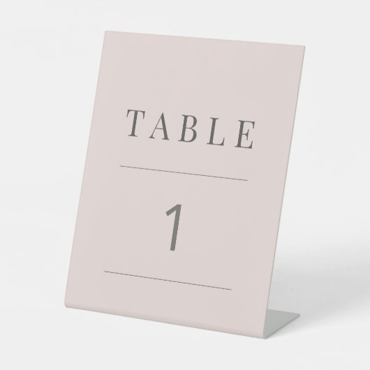 Minimalist Table Number | Warm Blush 台座サイン (正面)