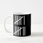 Minimalist Tally Marks Counting 67 Meme Slang 6 7  コーヒーマグカップ (左)